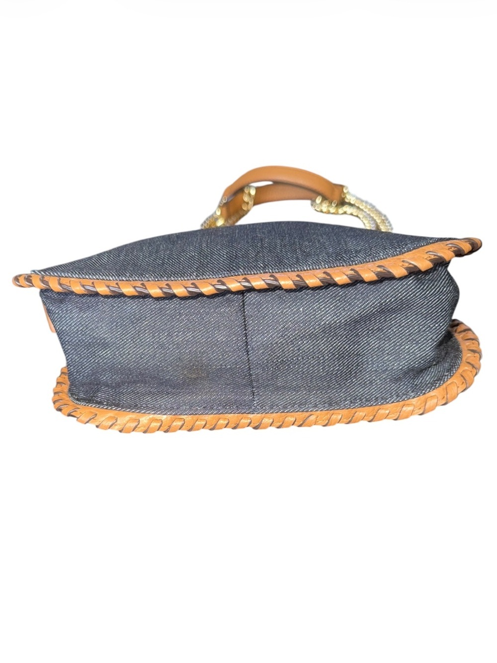Michael Kors Denim & Leather Chain Crossbody Shoulder Bag - Picture 7 of 16